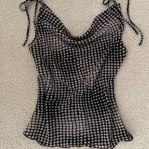 "A'GACI" nude and black tie-strap top